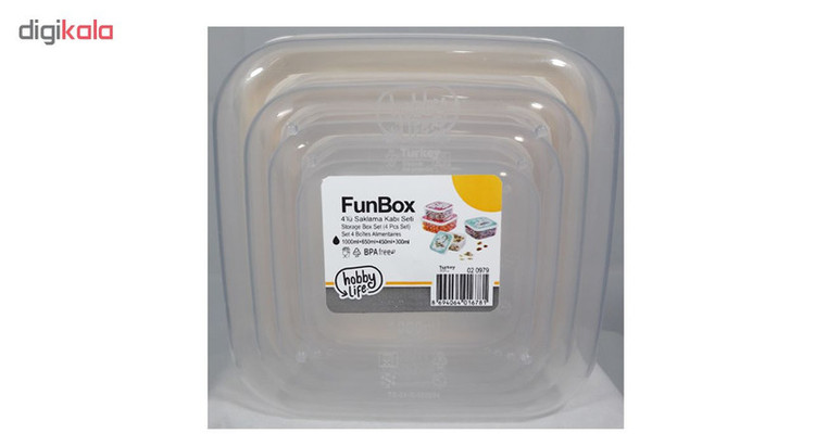 ظرف نگهدارنده هوبی لایف مدل Funbox کد ۰۲۰۹۷۹ بسته 4 عددی