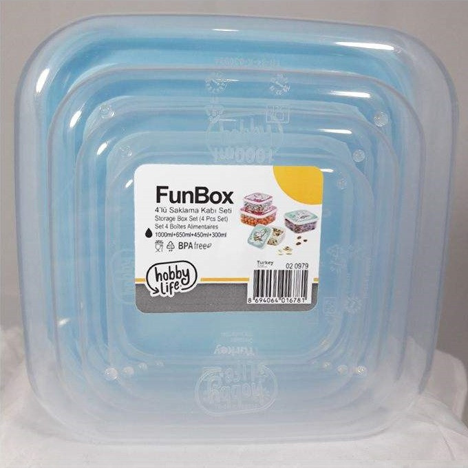 ظرف نگهدارنده هوبی لایف مدل Funbox کد ۰۲۰۹۷۹ بسته 4 عددی